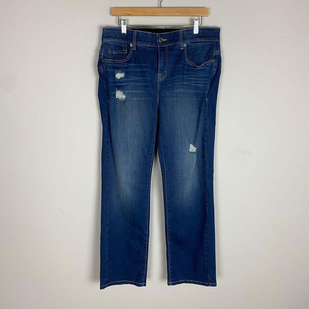 Torrid Bombshell Straight Jeans Hollywood Womens 16 Regular High Rise Distressed